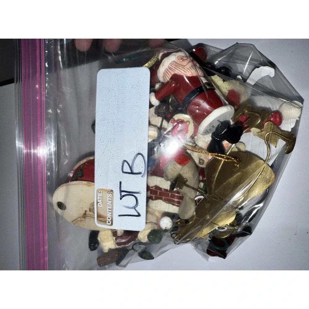 Lot of 13 Christmas Tree Ornaments Small & Large Santa Claus VTG B